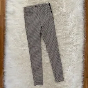 Zara Pants Jumpsuits Zara Brown Gingham Checked Leggings